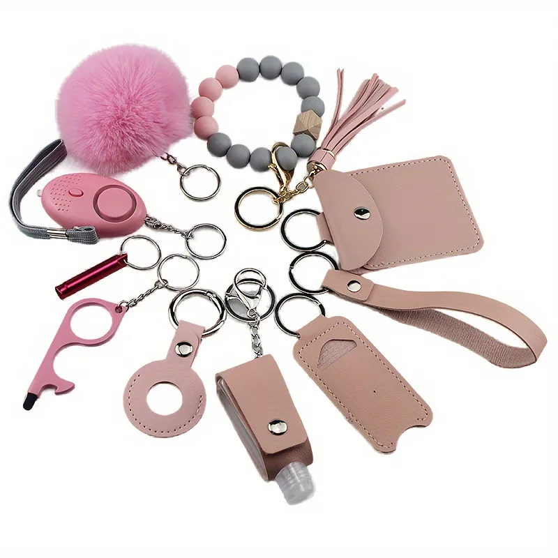 Self Defense Security KeychainSafety Keychain Full Set Set with Personal Alarm Protective Keychain Accessories for Women Girls
