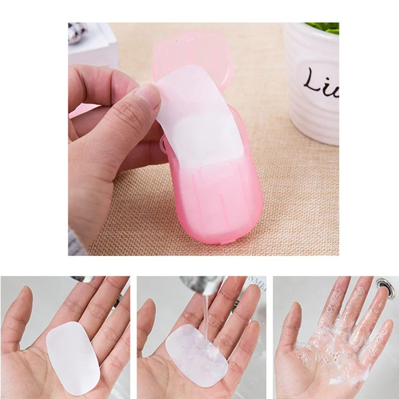
Portable Water Soluble Travel Disposable Skin Care Hand Washing Strips Sheets Paper Soap Paper 