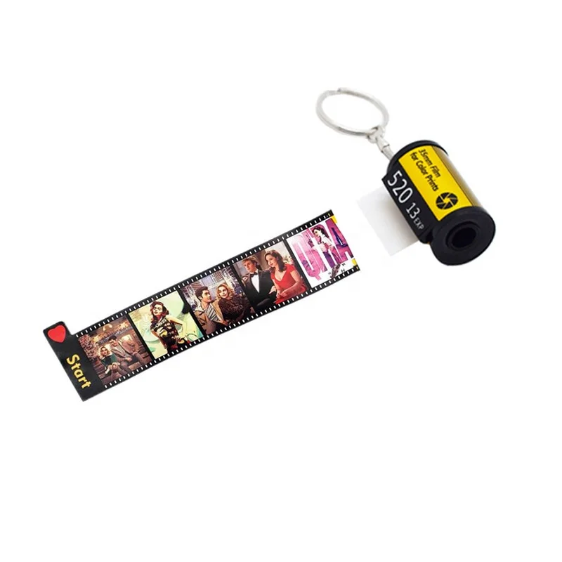 Cheap keychains Personalized Loving Memory Album blanks camera film keychain sublimation for DIY photo printing