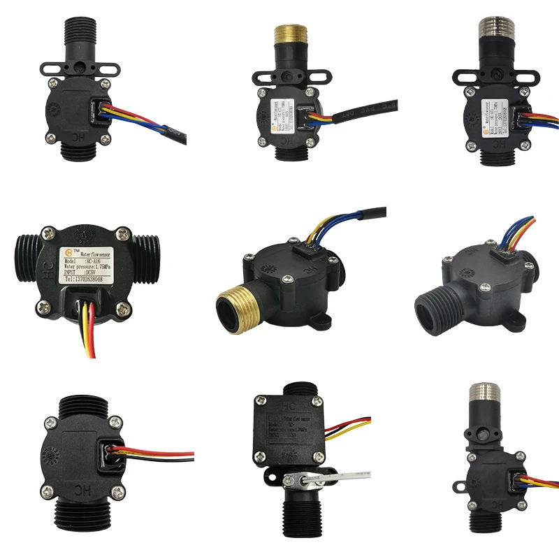 Измеритель воды с эффектом Холла, магнитный датчик расхода воды с датчиком температуры
