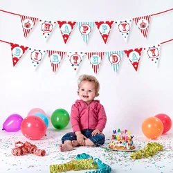 BA142 Circus themed party happy birthday party banners bunting Pennant for kids