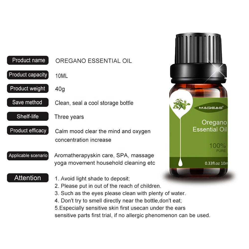 100% Pure Natural Steam Distilled Food Grade Oregano Essential Oil (origanum vulgare) Can support Customized packages