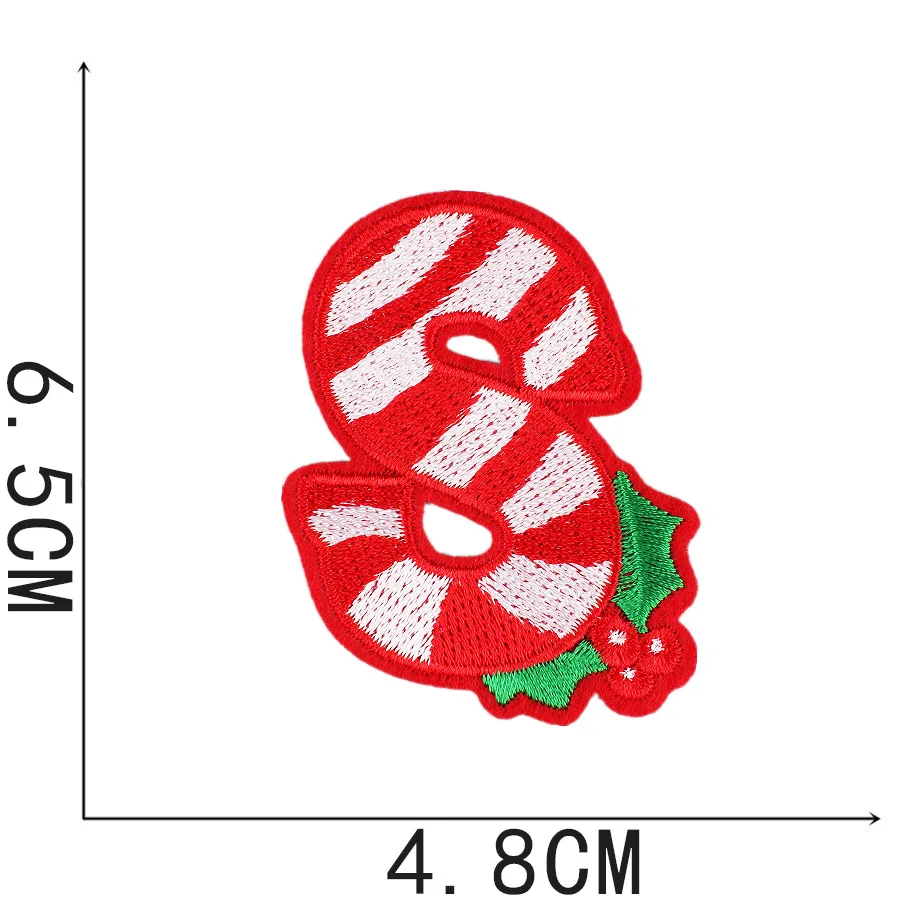 Wholesale DIY Christmas Designs Appliques Letters Woven Iron on Embroidery Patches Accessories for Clothing