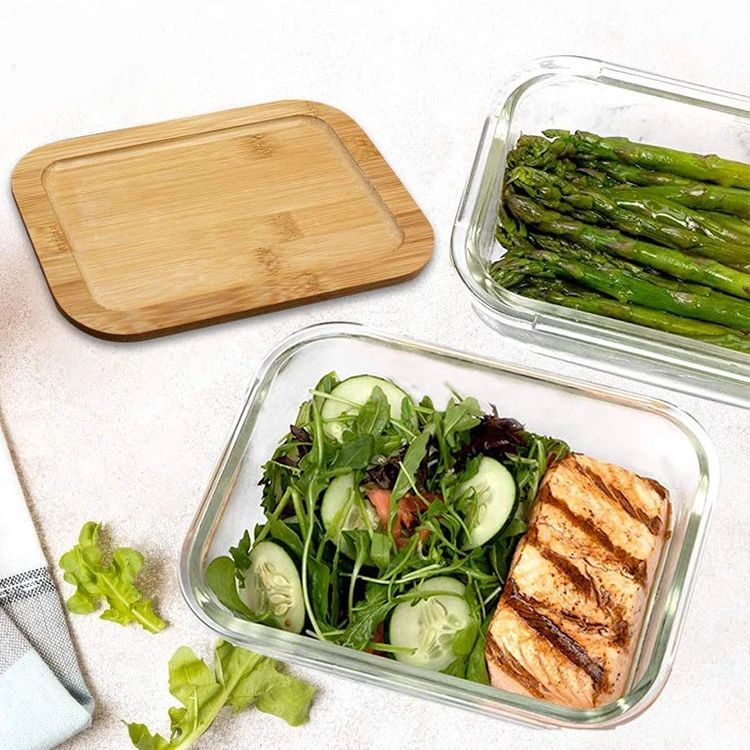 Wholesale Bamboo Fiber Lunch Food Storage Container Custom Square Bamboo Fibre Lunch Box