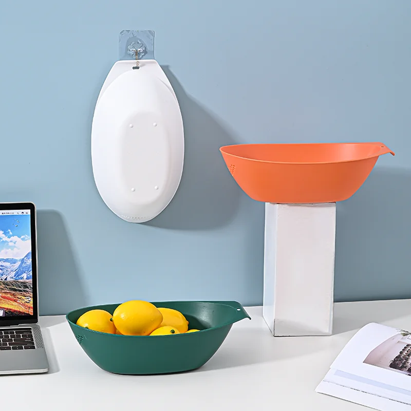 Nordic style household stackable light weight rice washing basket dry fruit plate decoration