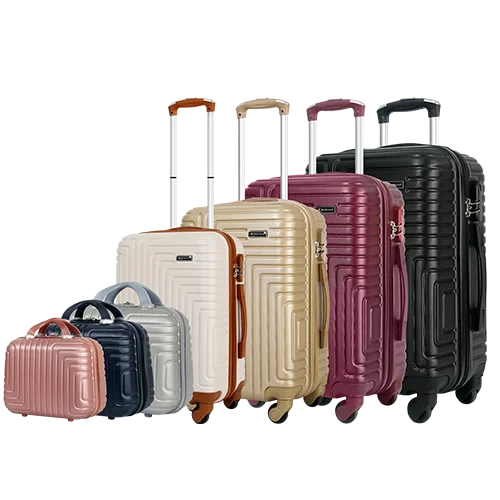 Factory new design  wholesale hard shell  ABS cosmetic and  luggage 5pcs sets