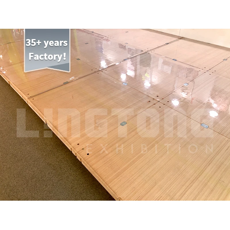 wooden trade show system floor with adjustable foot for booth and stand