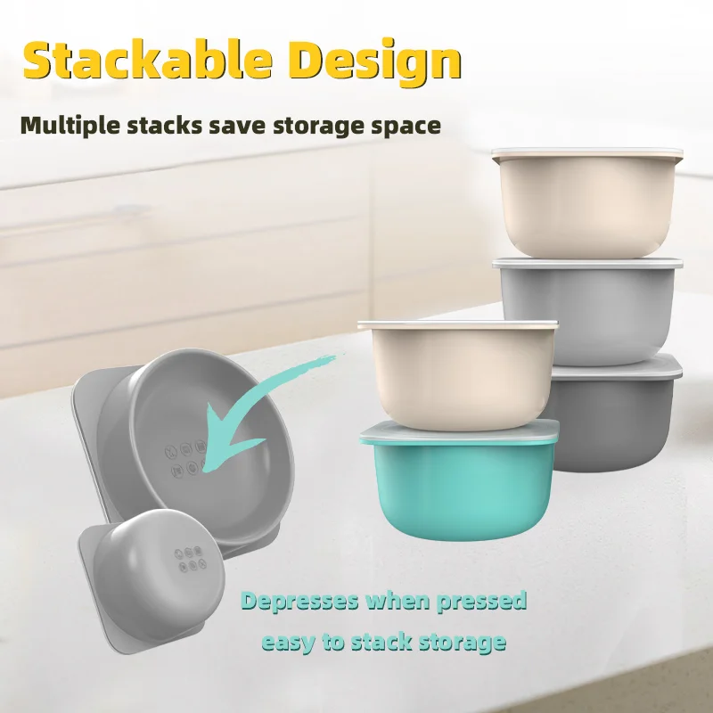 Exclusive Design Pizza Dough Proofing Containers for Artisan Pizza Food Grade Silicone Stackable Dough Proofing Boxes with Lids