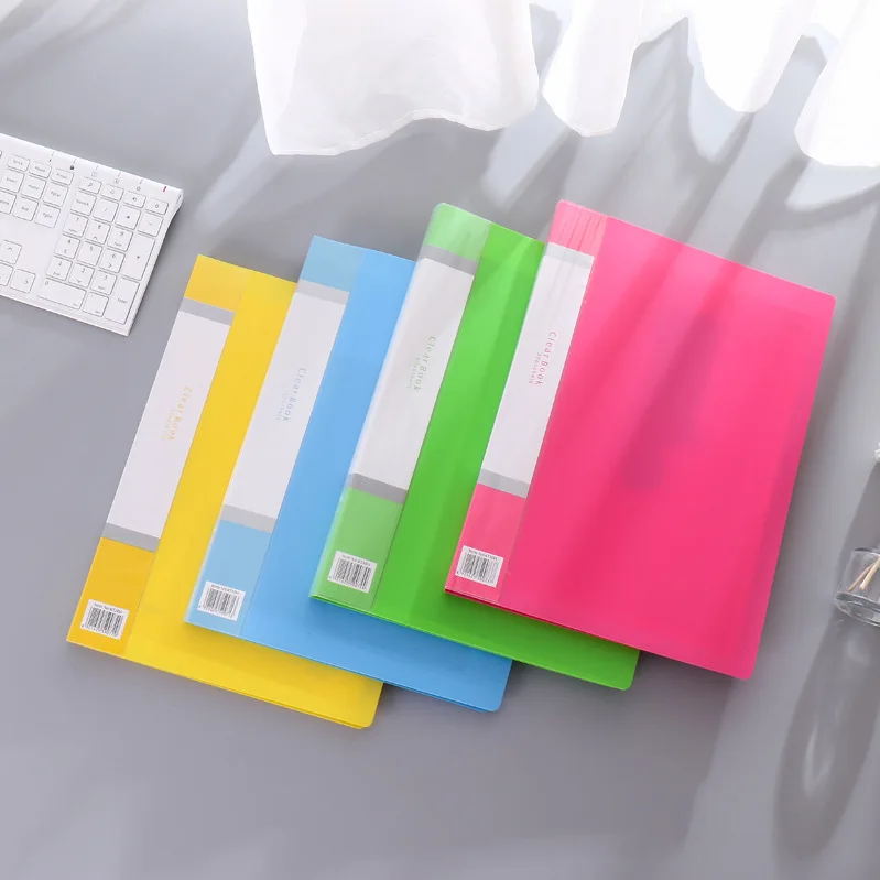 Factory A4 File PP Plastic Clear Book Document Storage Office Stationery Folder Display Book with Pockets