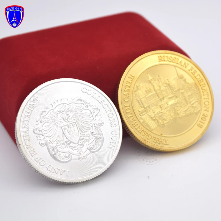 Shenzhen Factory Custom Stamping Souvenir Antique Metal gold coins bullion with castle design