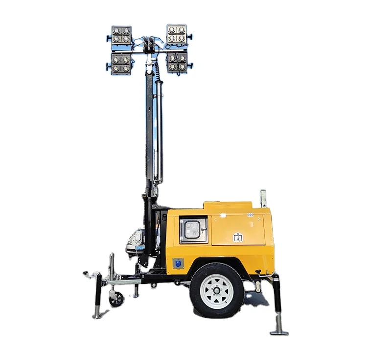 Mobile Light Tower with 4*400W Metal Halide Lamp and Silent Diesel Generator