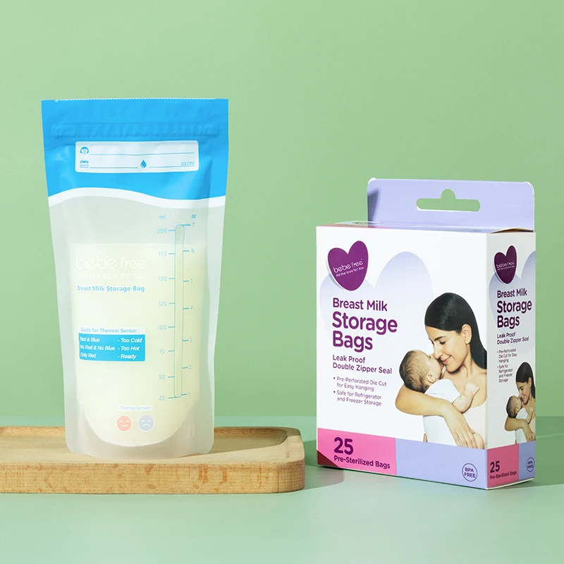High Quality Leak Proof Baby Food Standing Up Pouch Breastmilk Storage Bags BPA Free Breast Milk Cooler Storage Bag