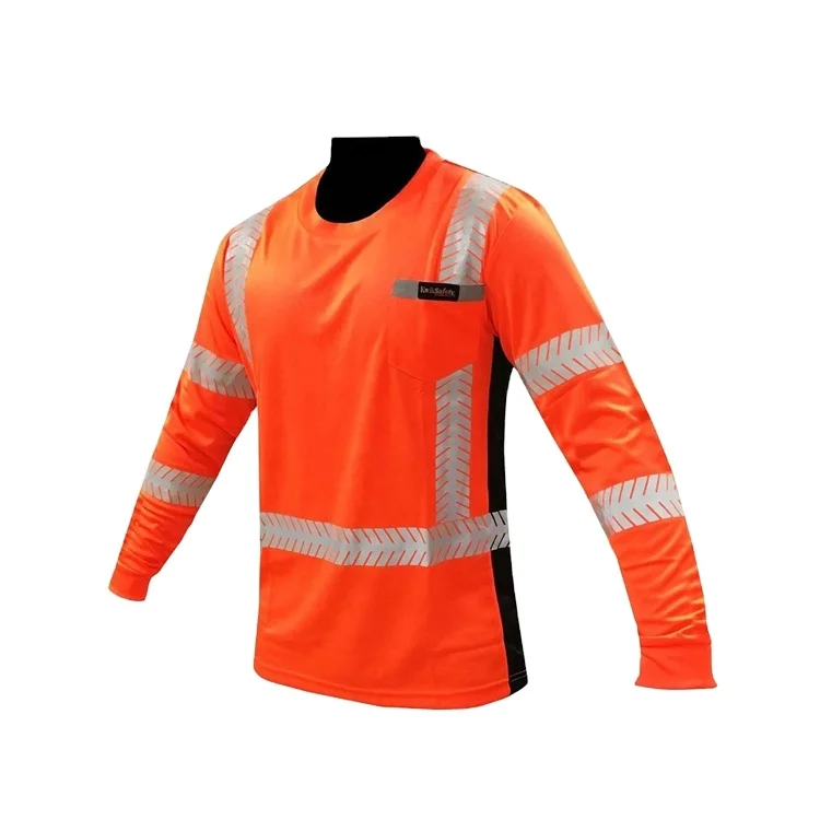 Wholesale Black Series Class 3 Long Sleeve Safety Reflective Shirt