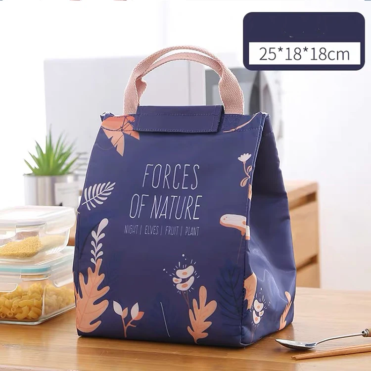 Portable food packing custom logo printing thermal insulated aluminium foil cooler shopping tote insulated food bag