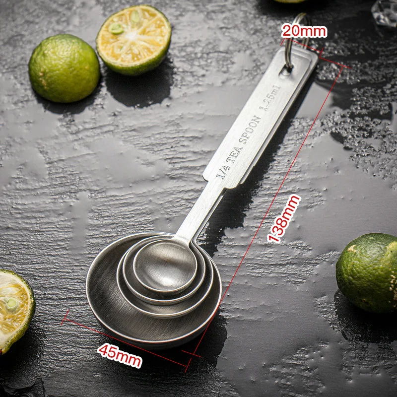 Hot selling 4 Pieces Stainless Steel Measuring Spoons Set Kitchen Measuring Tools