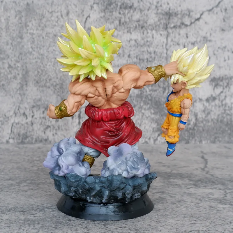 17.5cm anime DBZ super saiyan Furious Broly VS Goku action figure PVC collection model Dragon Balls toy for gifts