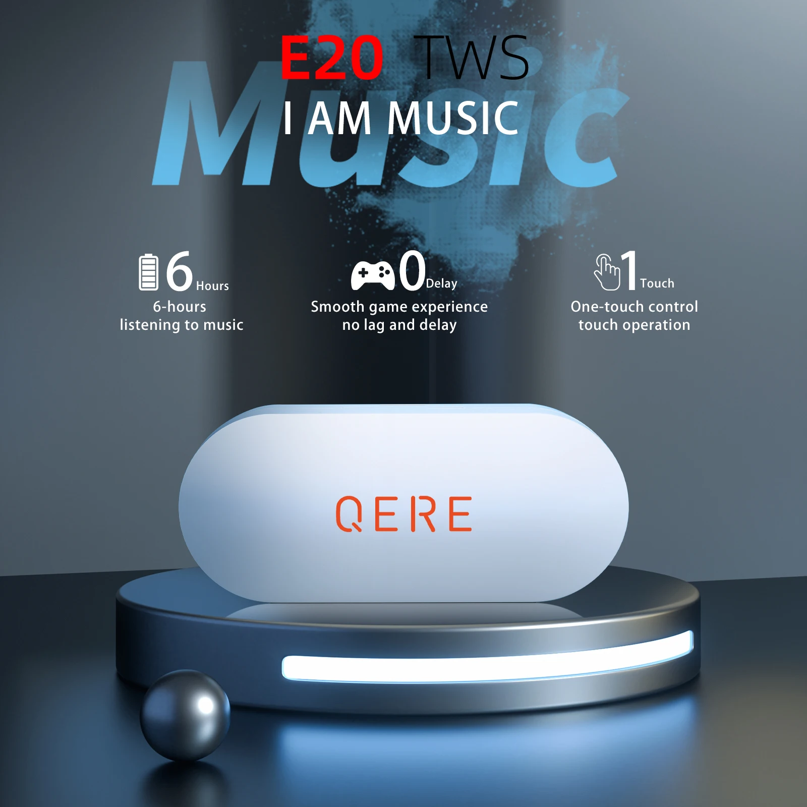 QERE Amazon Best Sale True Wireless Stereo Waterproof In Ear TWS Headset Wireless Earphones Headphones Wireless Earbuds airbuds