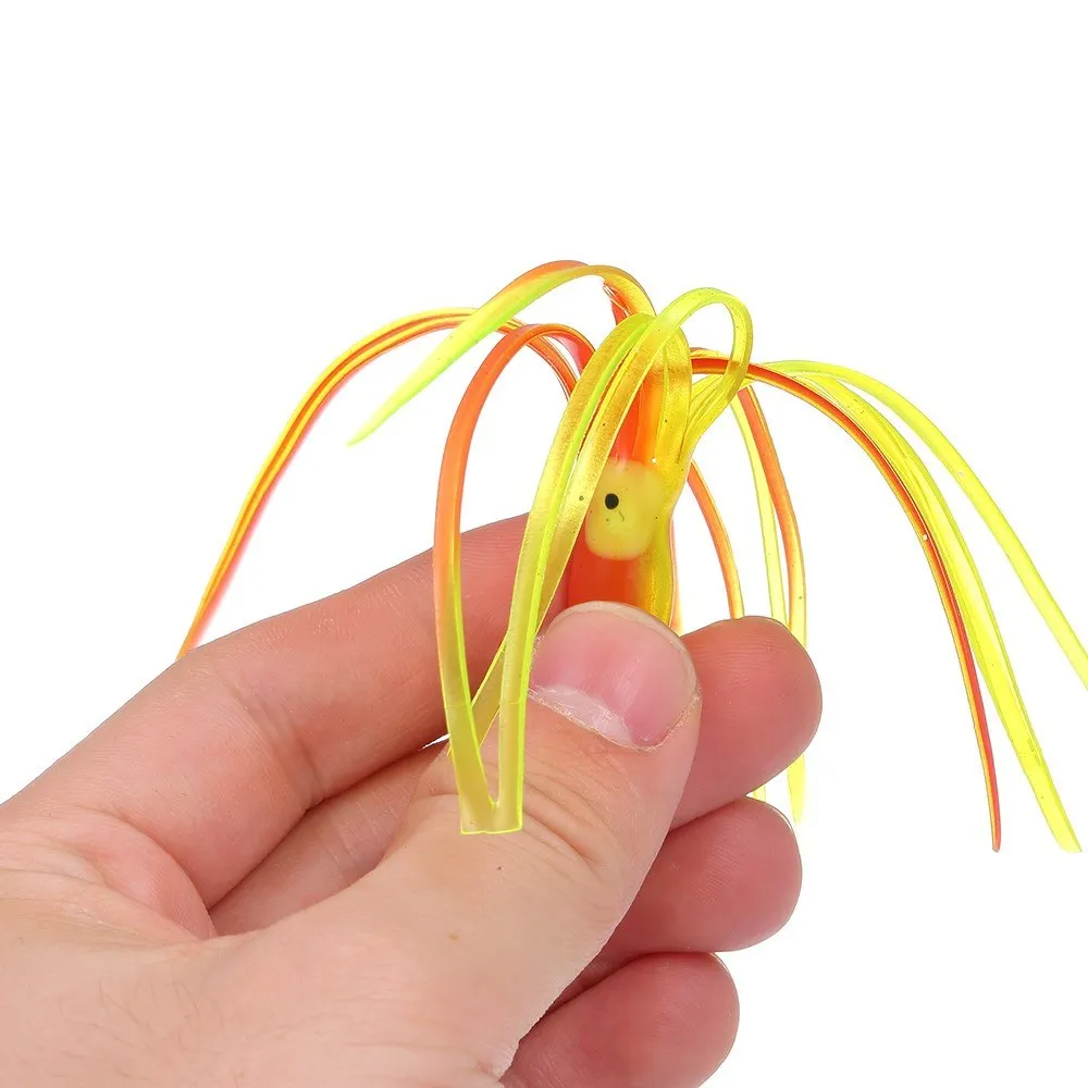 24PCS 9cm/2g Soft Plastic Octopus Lures Squid Skirt Lures Trolling Bait for Freshwater or Saltwater Fishing