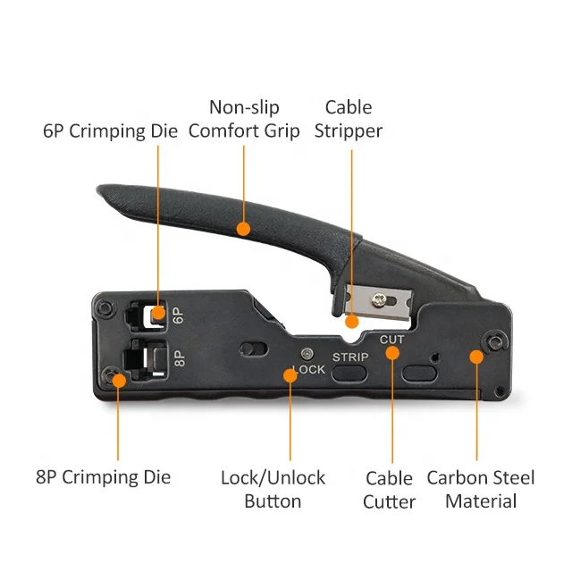 Wholesale Cable Crimper Easy Handing RJ45 Crimping Tool Crimp 22awg 32awg CAT5E CAT6 CAT7 Cable Plier Tool