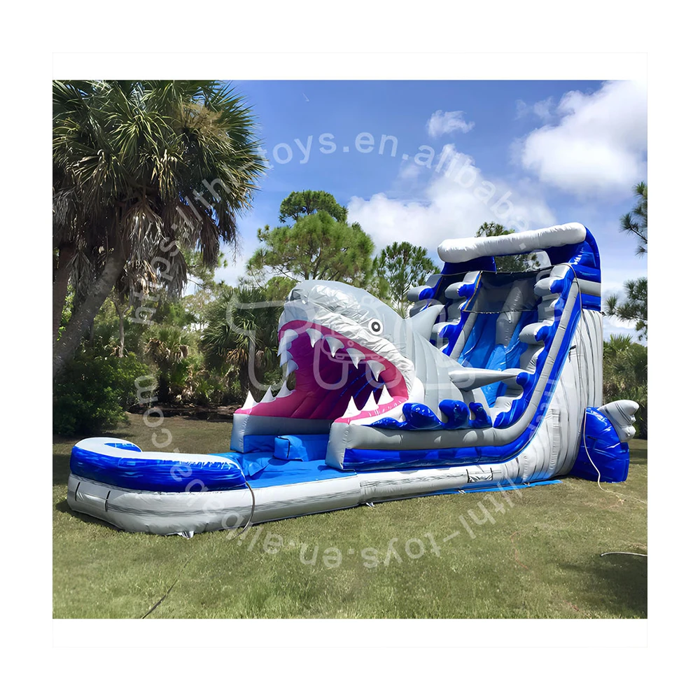 High quality wholesale adult inflatable water slide commercial pvc shark inflatable slide