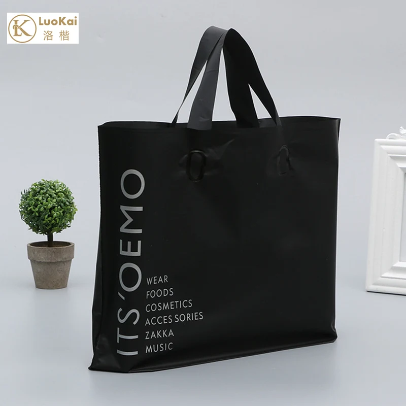 Hot Selling Custom Logo Black Size Waterproof Bags For Shopping Fold Shopping Bag Plastic Shopping Bag