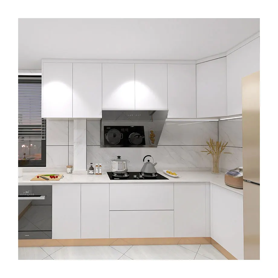 NICOCABINET Modern Smart European Style Custom Modular Apartments Modern White Lacquer Kitchen Cabinet
