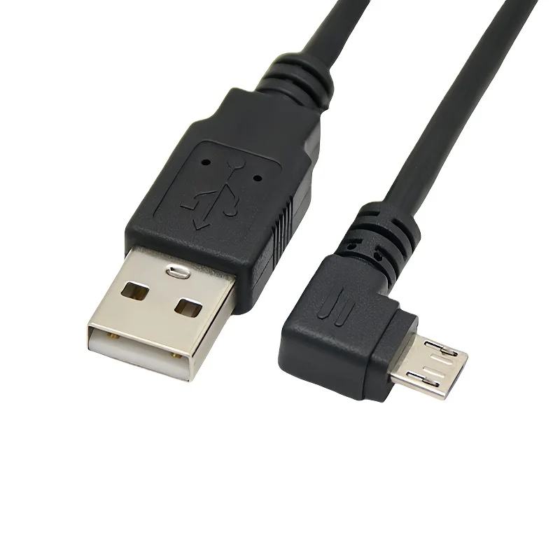 Двойной правый левый угол 90 градусов L-образный кабель Micro to USB2.0 USB микро-кабель для зарядки данных