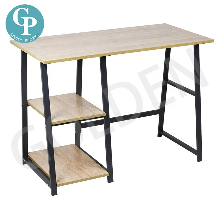 Дешевый компьютерный стол с 2 книжными полками, Рабочий стол для небольшого пространства, для домашнего и офисного использования