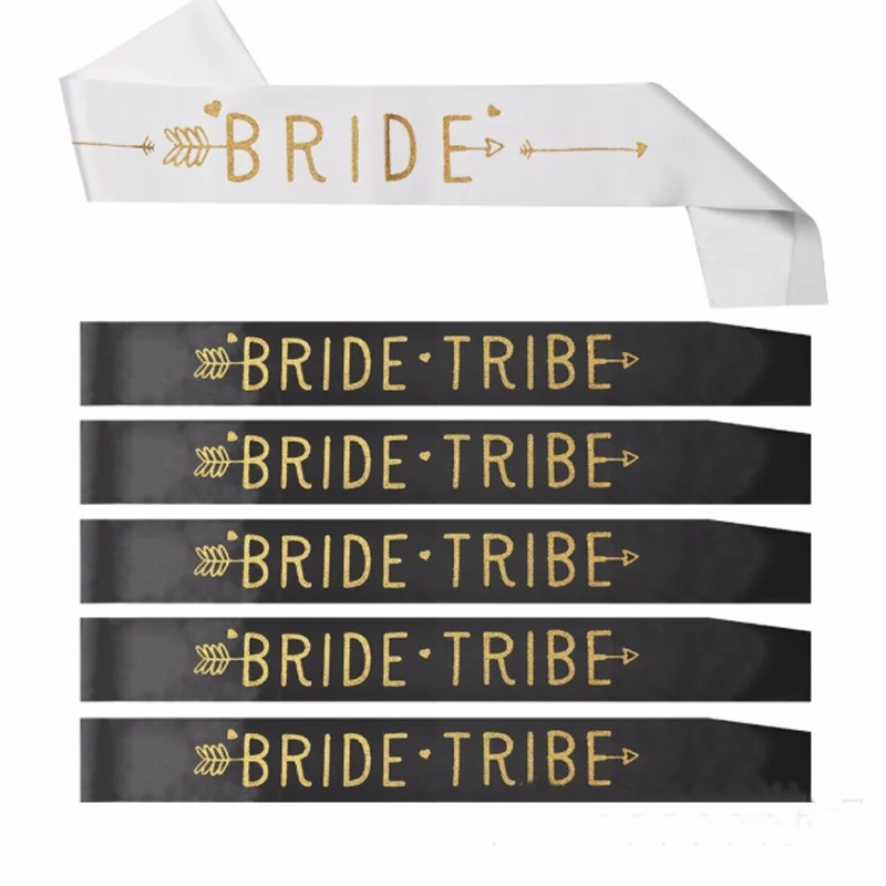 1 Pcs Cute Bride To Be Bride Tribe Sash Bachelorette Hen Night Party Bridal Shower Wedding Bridesmaid Decoration Gift Favor