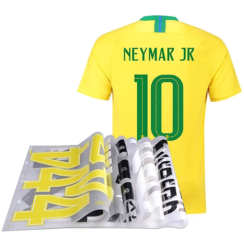 Custom iron on sport soccer jersey numbers and letters heat press transfer numbers for jerseys
