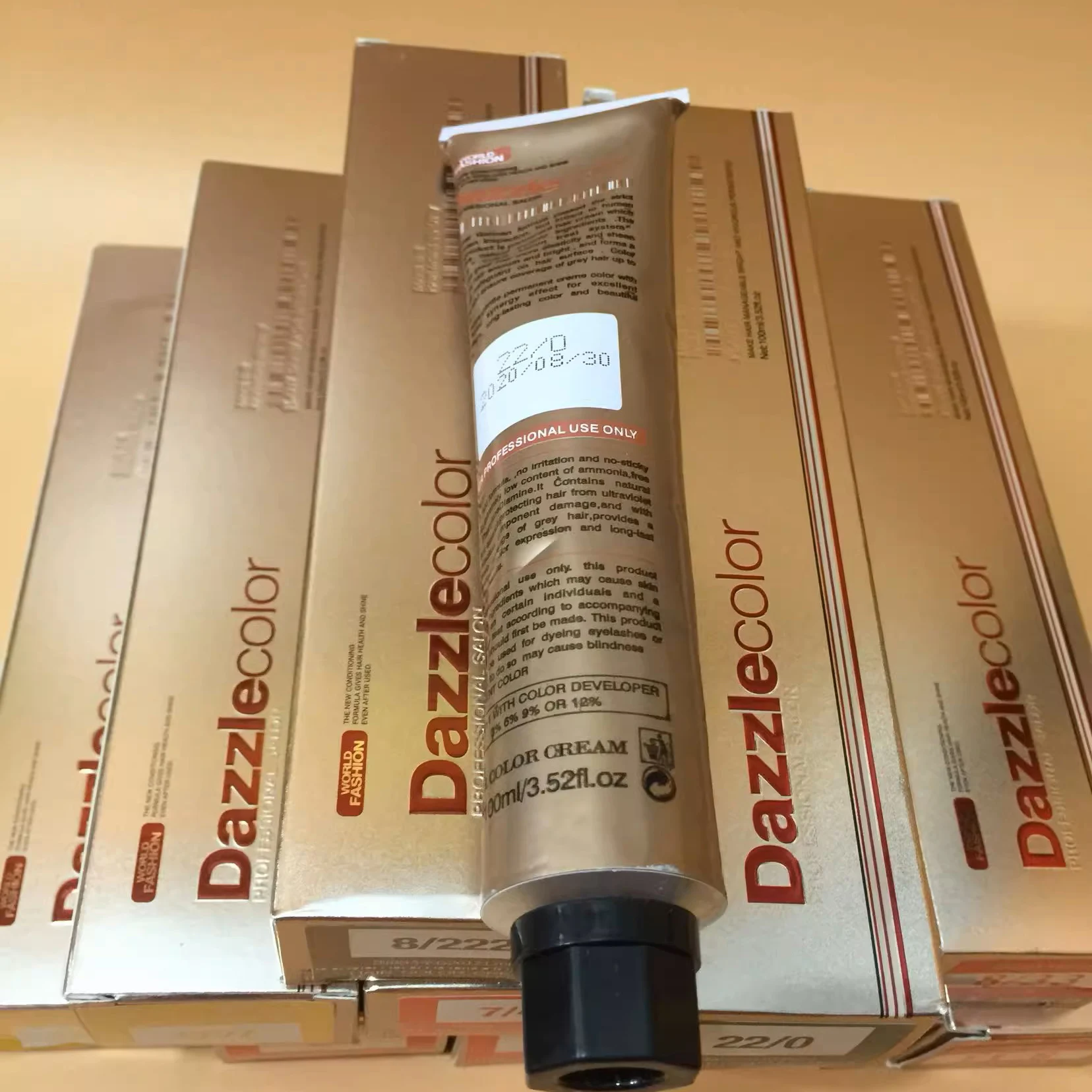 Private Label Brand Cream of Organic Exotic Shine Color with Argan Oil Light Camel Brown Hair Dye Shampoo