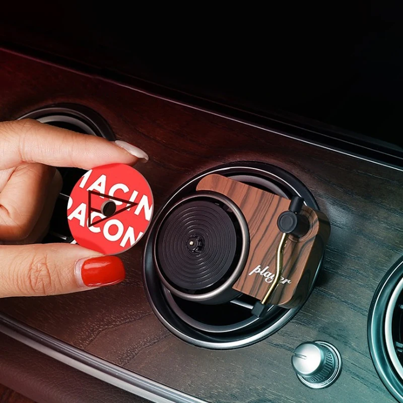 JSZ Turntable Phonograph Car Fragrance Diffuser Car Air Freshener With Replace Aromatherapy Sheet Record Player Car Perfume
