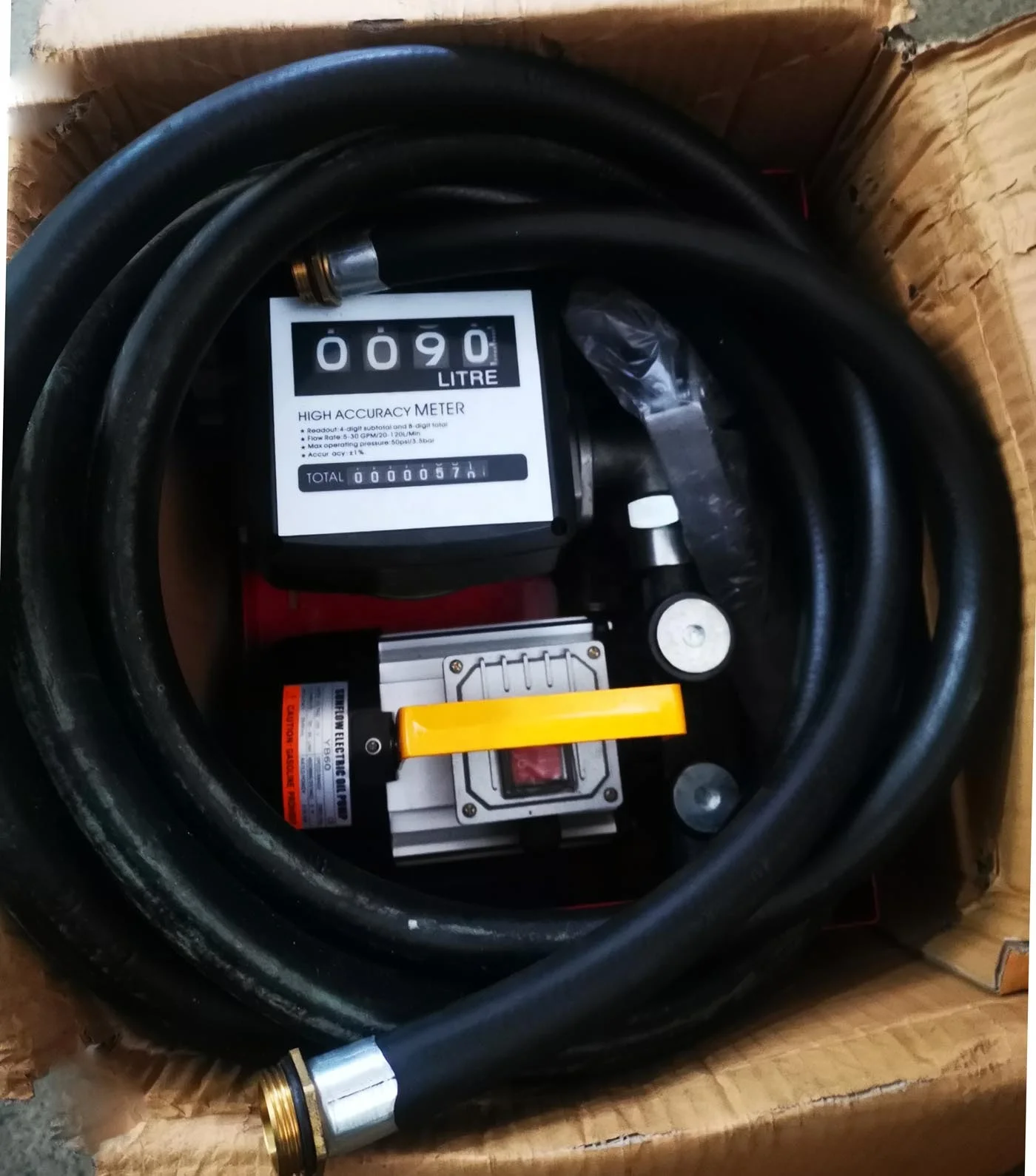 Дизельное топливо керосин расходомер шланг и сопло AC/DC 12V/24V электрический насос для перекачки в