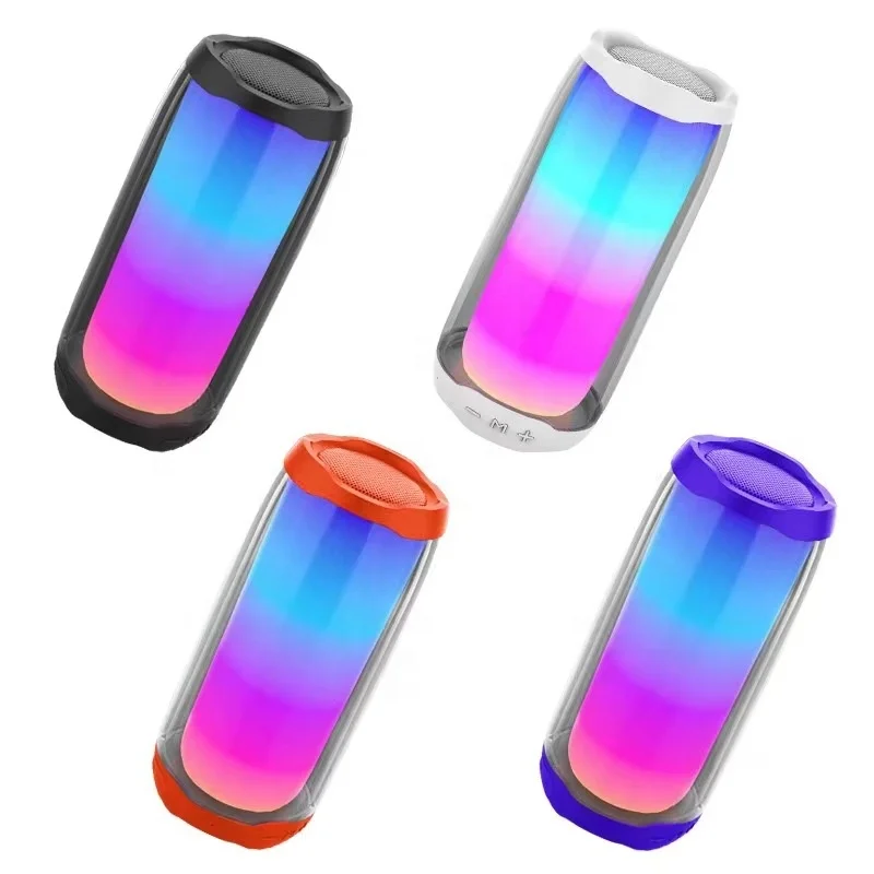 Портативная Водонепроницаемая игровая Колонка Pluse4 с супер басами, Беспроводная колонка с Bluetooth, колонка с цветной светодиодной RGB подсветкой, TF, FM-радио