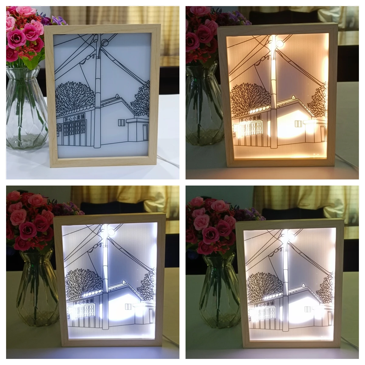 Hot Sale Sunshine Wall Art Light Lamp Painting Brightness Adjustable Led Light And Shadow Decorative Painting For Decor