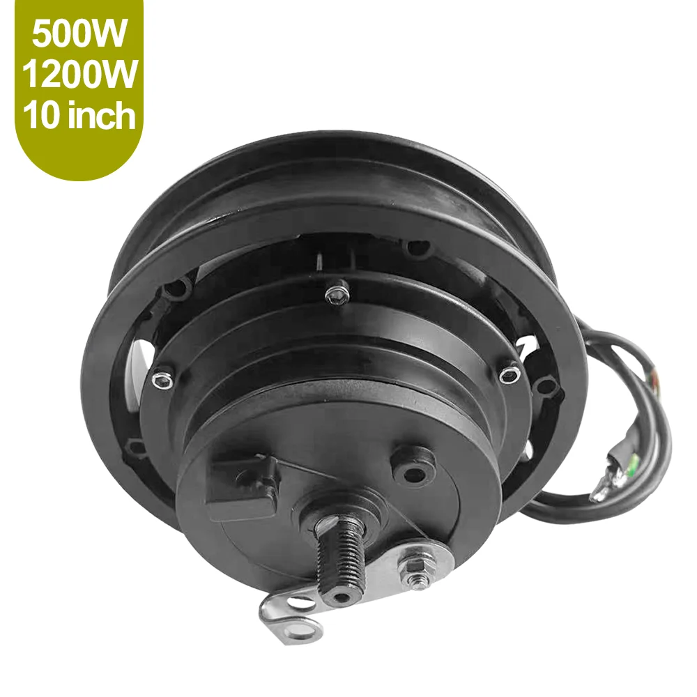 10 Inch 1200W Wide Tire Drum Brake Hub Motor High Power Electric Solid Motor Free Inflatable scooter Tire Motor