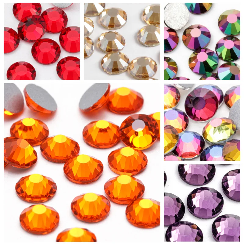 Wholesale Super Shiny Nai Multi Color Non Hotfix Glass Rhinestone Crystal Flatback Rhinestone For Jewelry Decoration Accessories
