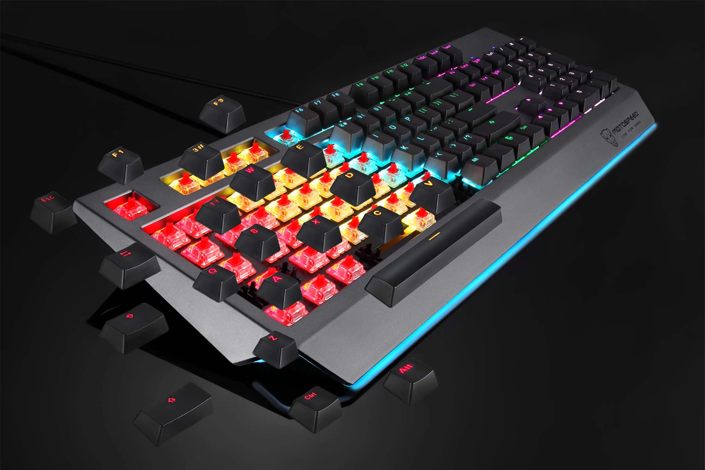 Wholesale Mechanical Keyboard spanish Teclado Gamer Ergonomic custom pc computer laptop rgb backlit gaming mechanical Keyboard