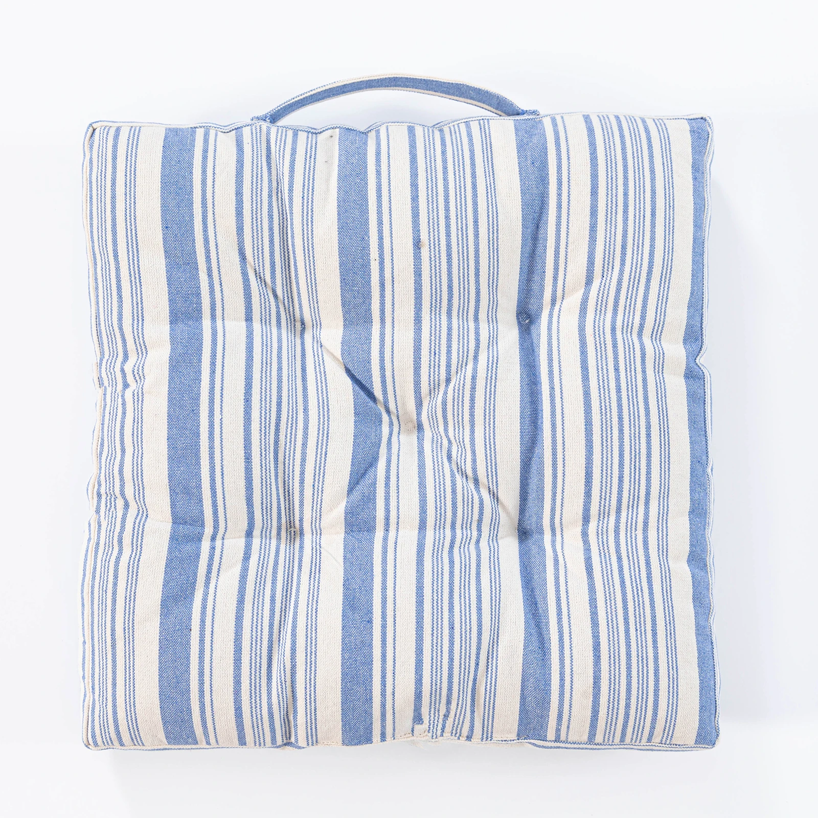 2022 Latest Strip Printing Design Skin Friendly Soft Square Chair Back Cushion Cotton Seat Pillow Cushion with Handle