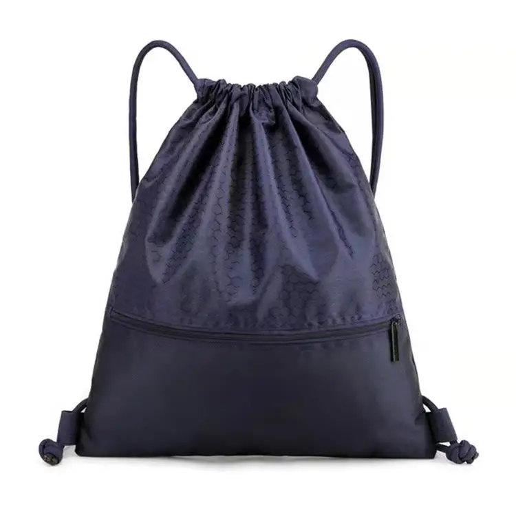 Oem Drawstring Backpack Mochila Escolar Zipper Pocket Light Bagpack Casual Sports Knapsack Oxford Waterproof Bag Draw String Bag