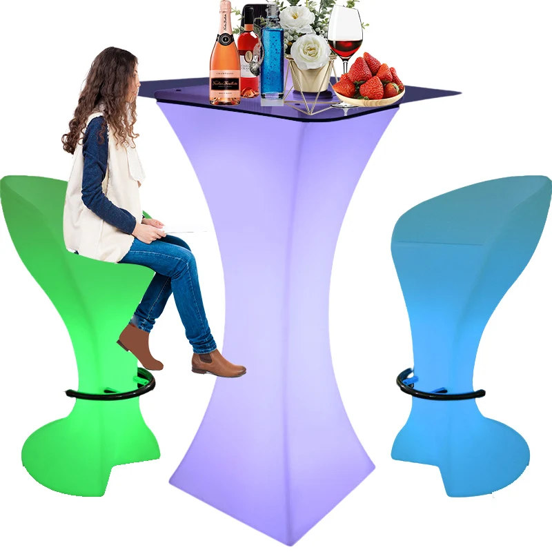 led fashion light bar table illuminated chair/wireless charger party led tables and chairs led furniture modern