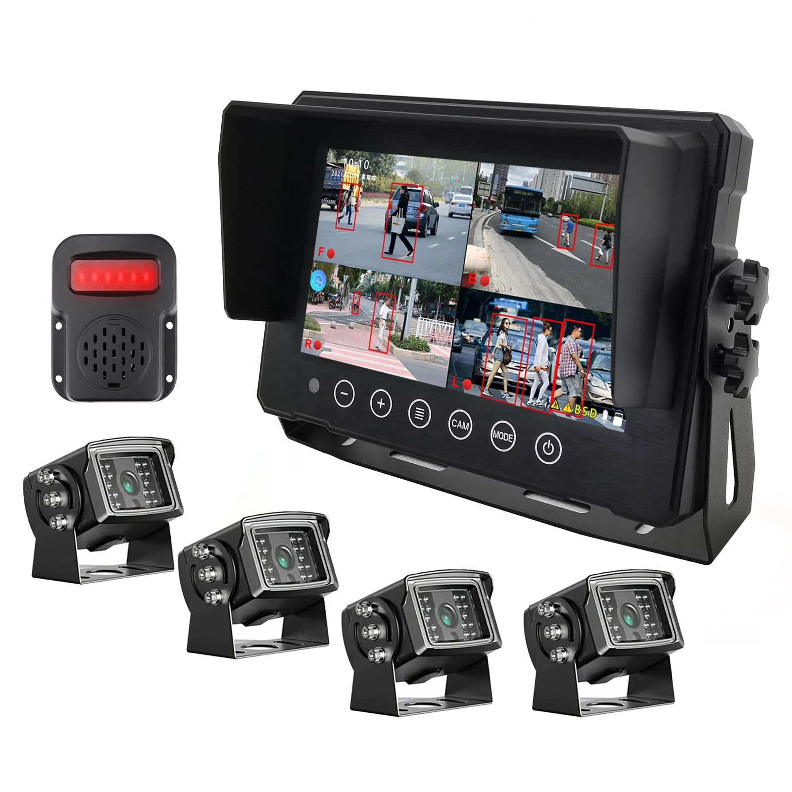 Pvas private плесень 7 дюймов IPS экран Квадрокоптер DVR 4ch 1080P камеры 1 сигнальный зуммер AI BSD пешеходный комплект обнаружения автомобиля
