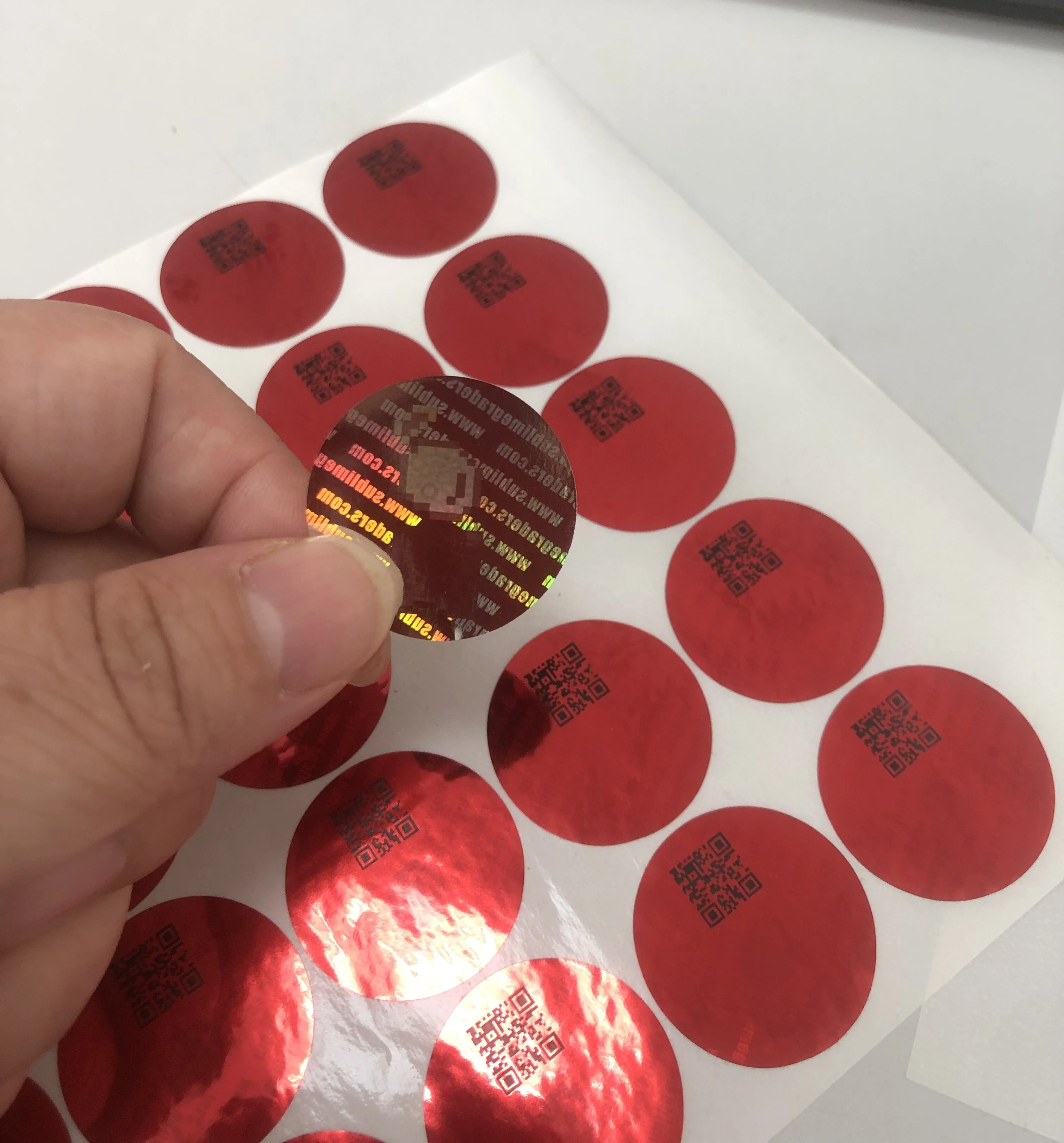 Custom Security QR Code Sticker Holographic Label Micro Text/QR Codes With Serial Number Sticker