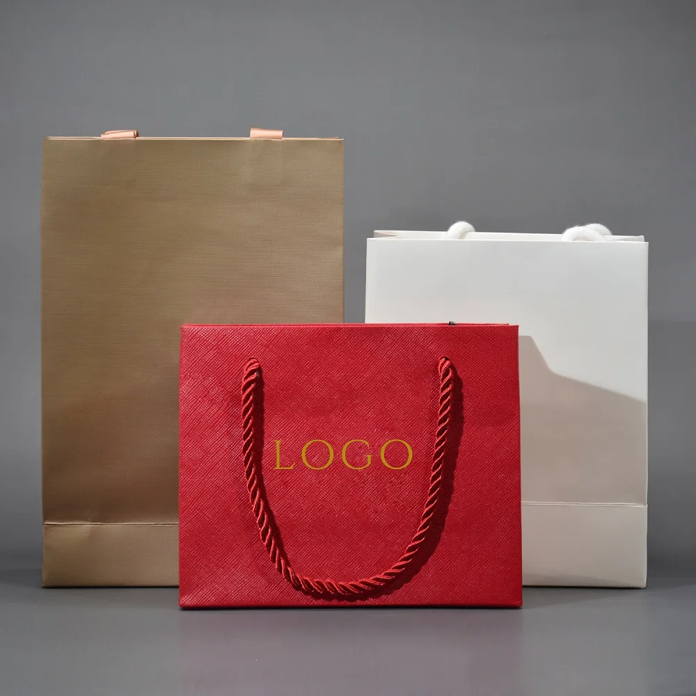 Wholesale Customized Printed Luxury Shopping Jewelry Gift Paper Bags Hand Bag Jewelry Packaging Customization Custom Craft Bags