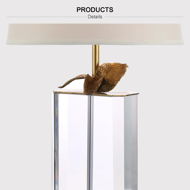 Fashion Modern Art Deco Solid Brass Home Goods Luxury Crystal Table Lamp for Wholesale