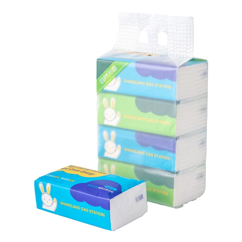 Soft Pack Tissue 100% virgin Wood Bamboo Pulp Facial Tissue Custom Logo 400 Sheets Tissue Paper