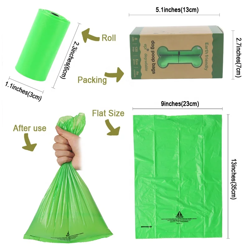 High quality custom logo eco friendly biodegradable disposable dog poop waste bags