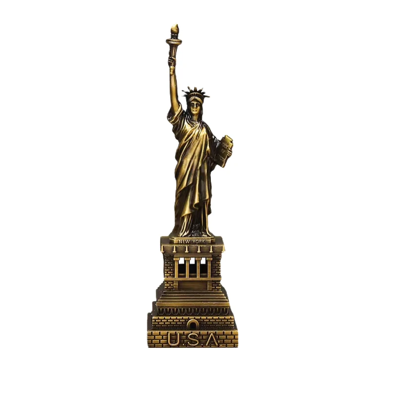 Custom Luxury 3D Antique Brass Metal Twin Towers Oman Architectural Model with Logo Art Sword Medal for Tourist Souvenirs