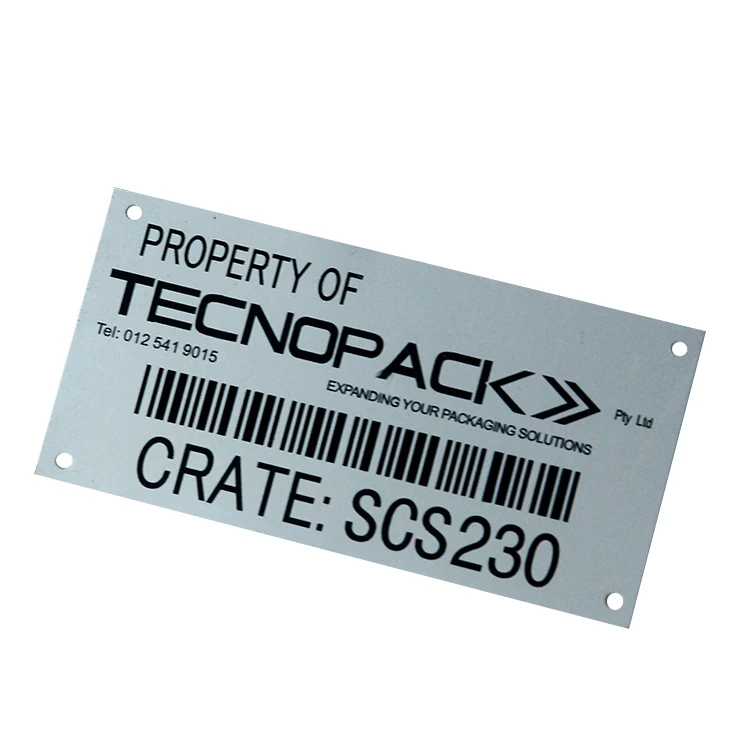 Factory price equipment metal tag nameplate