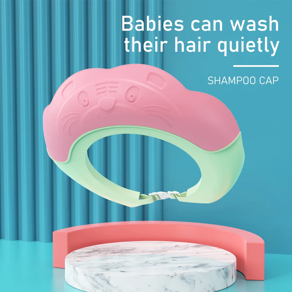 Шапочки для душа для защиты ушей, детская шапочка с козырьком для ванны, мягкие регулируемые шапочки для детского шампуня, водонепроницаемая шапочка для шампуня